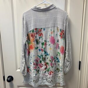 Button down top with lace on back
